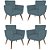 Kit 4 Poltronas Nina com Capitone - Azul Turqueza - Imagem 1