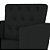 Kit 3 Poltronas Nina com Capitone - Preto - Imagem 3