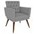 Kit 3 Poltronas Nina com Capitone - Cinza - Imagem 2