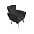Poltrona Decorativa Nina com Rodapé Suede Preto - Imagem 2