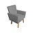 Poltrona Decorativa Nina com Rodapé Suede Cinza - Imagem 2