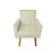 Poltrona Decorativa Nina com Rodapé Suede Bege - Imagem 1