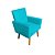 Poltrona Decorativa Nina com Rodapé Suede Azul Turquesa - Imagem 2