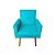 Poltrona Decorativa Nina com Rodapé Suede Azul Turquesa - Imagem 1