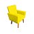 Poltrona Decorativa Nina com Rodapé Suede Amarelo - Imagem 2