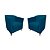 Kit 2 Poltronas Titânio Suede Azul Royal - Imagem 1