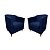 Kit 2 Poltronas Titânio Suede Azul Marinho - Imagem 1