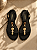 Sandália rasteira Sara | Couro preto tachas - Imagem 1