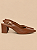 Salto scarpin Elise | Couro slingback marrom - Imagem 1