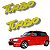Adesivo Emblema Lateral Turbo do Fiat Uno Turbo 1,4 94 à 96-Amarelo - Imagem 1