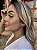 Brinco trevo marrom • folheado a ouro - Imagem 1