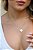Colar  branco esmaltado • folheado a ouro - Imagem 1