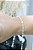 Pulseira pérola trevo branco • folheado a prata - Imagem 2