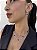 Choker 5 trevo chaton preto • folheado a prata - Imagem 2