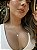Colar trevo lapidado • folheado a ouro - Imagem 1