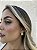 Brinco gota martelada lapidada • folheado a ouro - Imagem 2