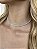 Choker baguete azul • folheado a prata - Imagem 1
