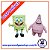 Boneco Bob esponja + Boneco Patrick em Vinil - Imagem 1
