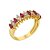 Meia aliança em ouro amarelo com diamantes e rubis - Imagem 1