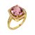 Anel em ouro amarelo com turmalina rosa e diamantes - Imagem 1
