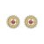 Brincos em ouro amarelo com turmalina rosa e diamantes - Imagem 1
