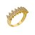 Meia aliança em ouro amarelo com diamantes formando navete - Imagem 1
