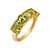 Meia aliança em ouro amarelo com peridotos - Imagem 1
