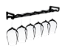 Porta taças de parede para 6 taças - preto - Imagem 1