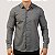 CAMISA DESERT ML SLIM LINHO CINZA GRAFITE MASCULINO - Imagem 1