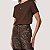 BLUSA COLCCI MANGA CURTA MARROM LINHO FEMININA - Imagem 1