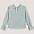 CAMISETE LEZ A LEZ MANGA LONGA BATA VERDE ÁGUA VISCOSE FEMININA - Imagem 3