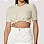 BLUSA COLCCI MANGA CURTA BEGE CROPPED FEMININA - Imagem 1