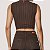 BLUSA COLCCI REGATA MARROM CROPPED CANELADO FEMININO - Imagem 2