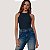 BLUSA COLCCI REGATA CANELADA PRETO FEMININO ADULTO - Imagem 1