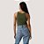 BLUSA LEVIS REGATA ALGODÃO LISA VERDE MILITAR FEMININO ADULTO - Imagem 2