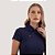 BLUSA MAMÕ MANGA CURTA POLO MALHA AZUL MARINHO FEMININO ADULTO - Imagem 3