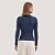 BLUSA MAMÕ MANGA LONGATRICÔ GOLA ALTA AZUL MARINHO FEMININO ADULTO - Imagem 2