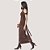 VESTIDO SLY NULA MANGA TULE  MARROM FEMININO ADULTO - Imagem 2