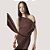 VESTIDO SLY NULA MANGA TULE  MARROM FEMININO ADULTO - Imagem 3