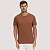 CAMISETA DESERT MANGA CURTA SLIM ALGODÃO E ELASTANO LISO MARROM MASCULINO ADULTO - Imagem 1