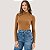 BLUSA COLCCI MANGA LONGA CANELADA GOLA ALTA MARROM FEMININO ADULTO - Imagem 1