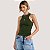 BLUSA COLCCI REGATA MALHA CANELADA VERDE FEMININO ADULTO - Imagem 1