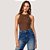 BLUSA COLCCI REGATA CANELADA MARROM FEMININO ADULTO - Imagem 1