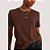 BLUSA COLCCI MANGA CURTA  T-SHIRT MARROM FEMININO ADULTO - Imagem 1