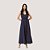 VESTIDO SLY REGATA  CREPE FAIXA LONGO AZUL MARINHO FEMININO ADULTO - Imagem 1