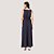 VESTIDO SLY REGATA  CREPE FAIXA LONGO AZUL MARINHO FEMININO ADULTO - Imagem 2