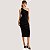 VESTIDO LEZ A LEZ NULA MANGA TRICÔ MIDI PRETO FEMININO ADULTO - Imagem 1
