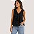 BLUSA SLY REGATA CREPE BABADOS PRETO FEMININO ADULTO - Imagem 1