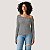 BLUSA LEVIS MANGA LONGA MISTO LISTRADO PRETO E BRANCO FEMININO ADULTO - Imagem 1