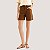 BERMUDA LEZ A LEZ BRIM BRUTO MARROM COMFORT FEMININO ADULTO - Imagem 1